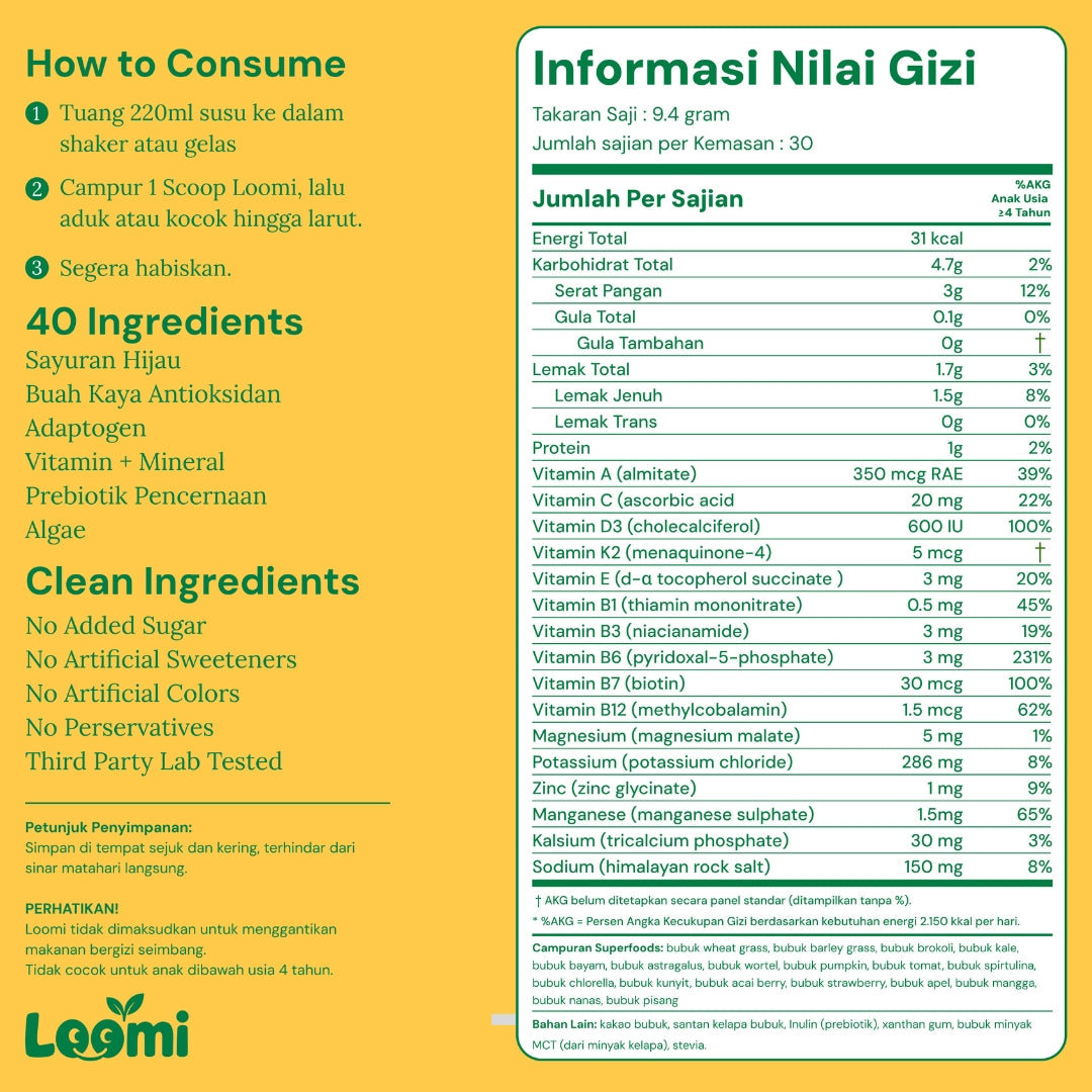 Loomi Kids Daily Greens + Superfoods